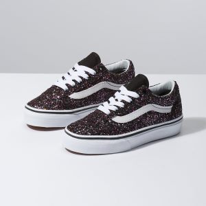 Vans Kiz Çocuk Spor Ayakkabı Glitter Stars Old Skool Siyah/Beyaz | 75960-263